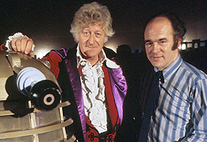 Barry Letts (right) with Jon Pertwee and Dalek